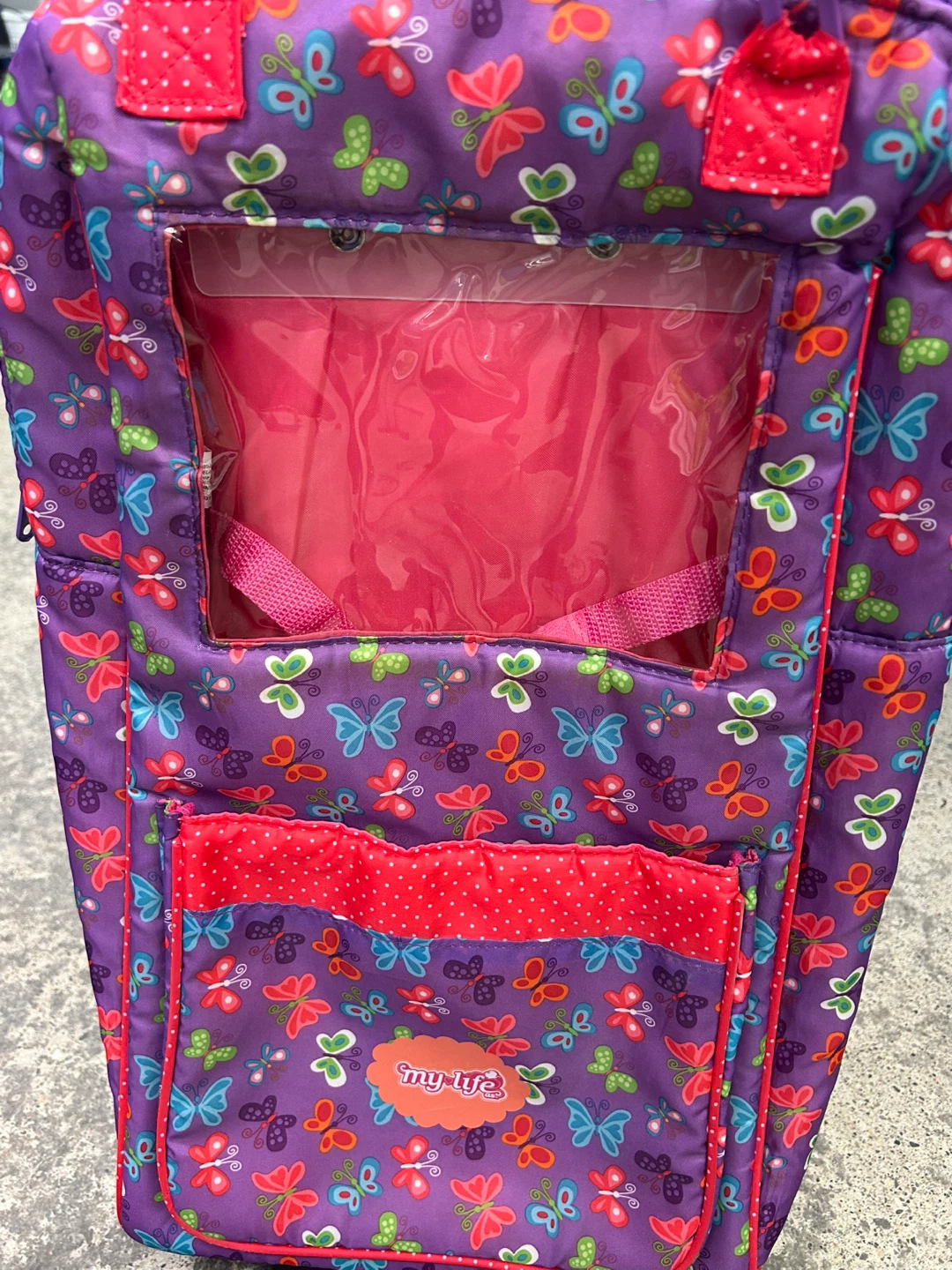 My Life Purple Butterfly Rolling Doll Luggage