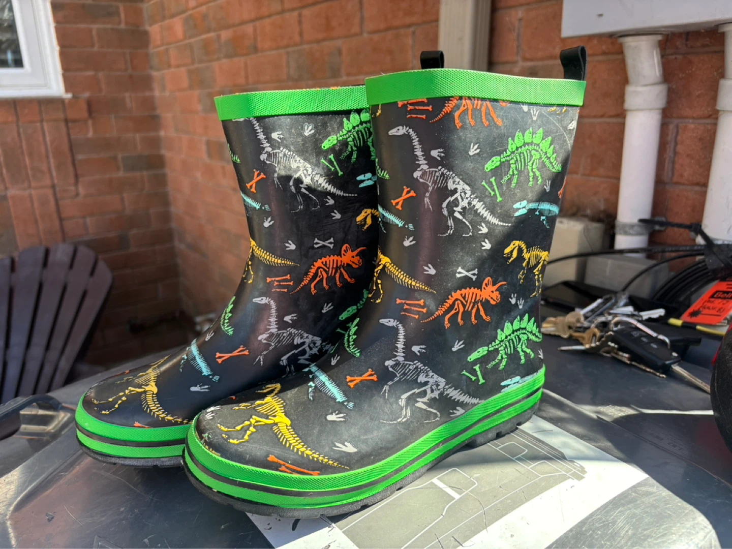 Kids Dinosaur Rain Boots Size 7 - photo 3