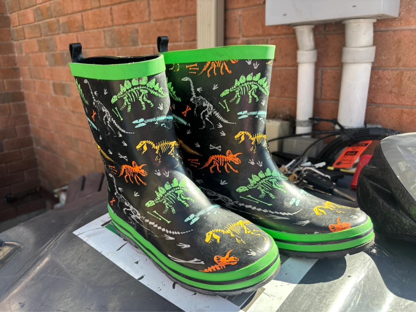 Kids Dinosaur Rain Boots Size 7 - photo 2