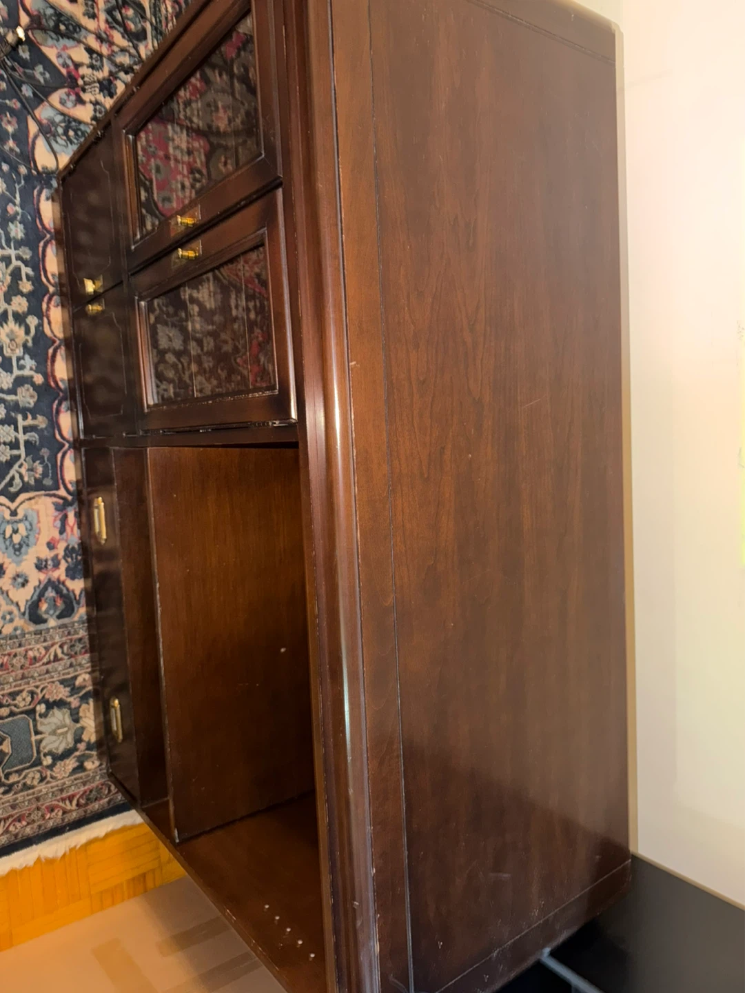 Wooden Display Cabinet with Glass Doors and Drawers - photo 5