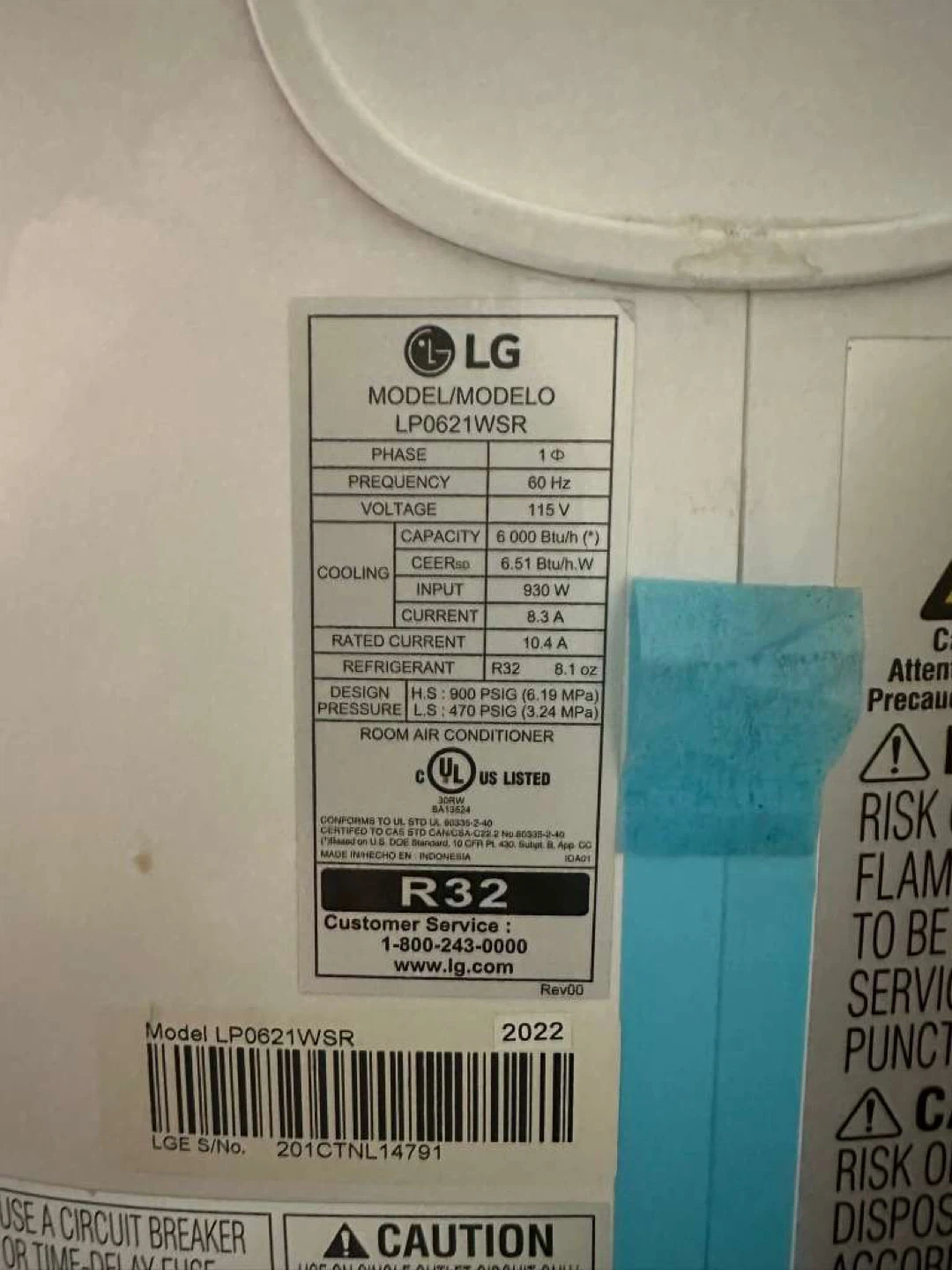 LG LP0621WSR Portable Air Conditioner - 6000 BTU - photo 2