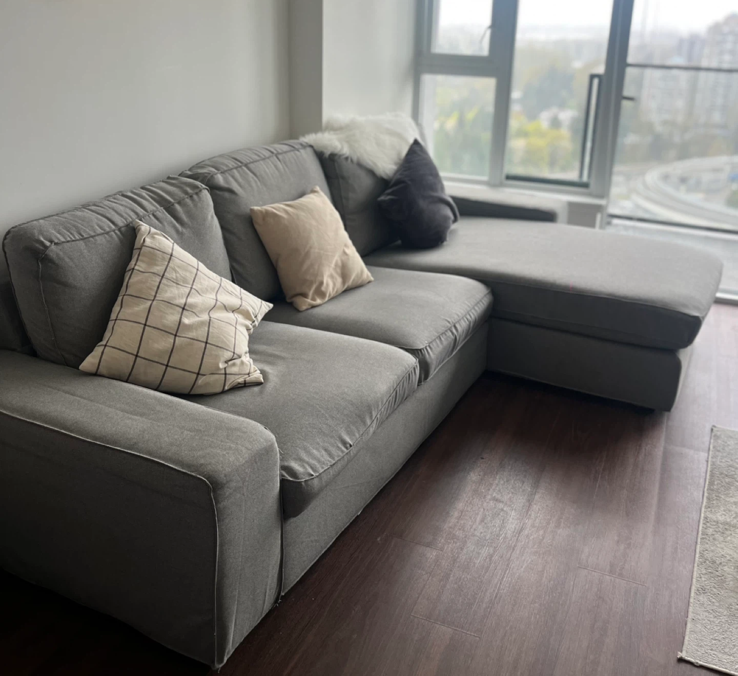 Grey Sofa with chaise lounge