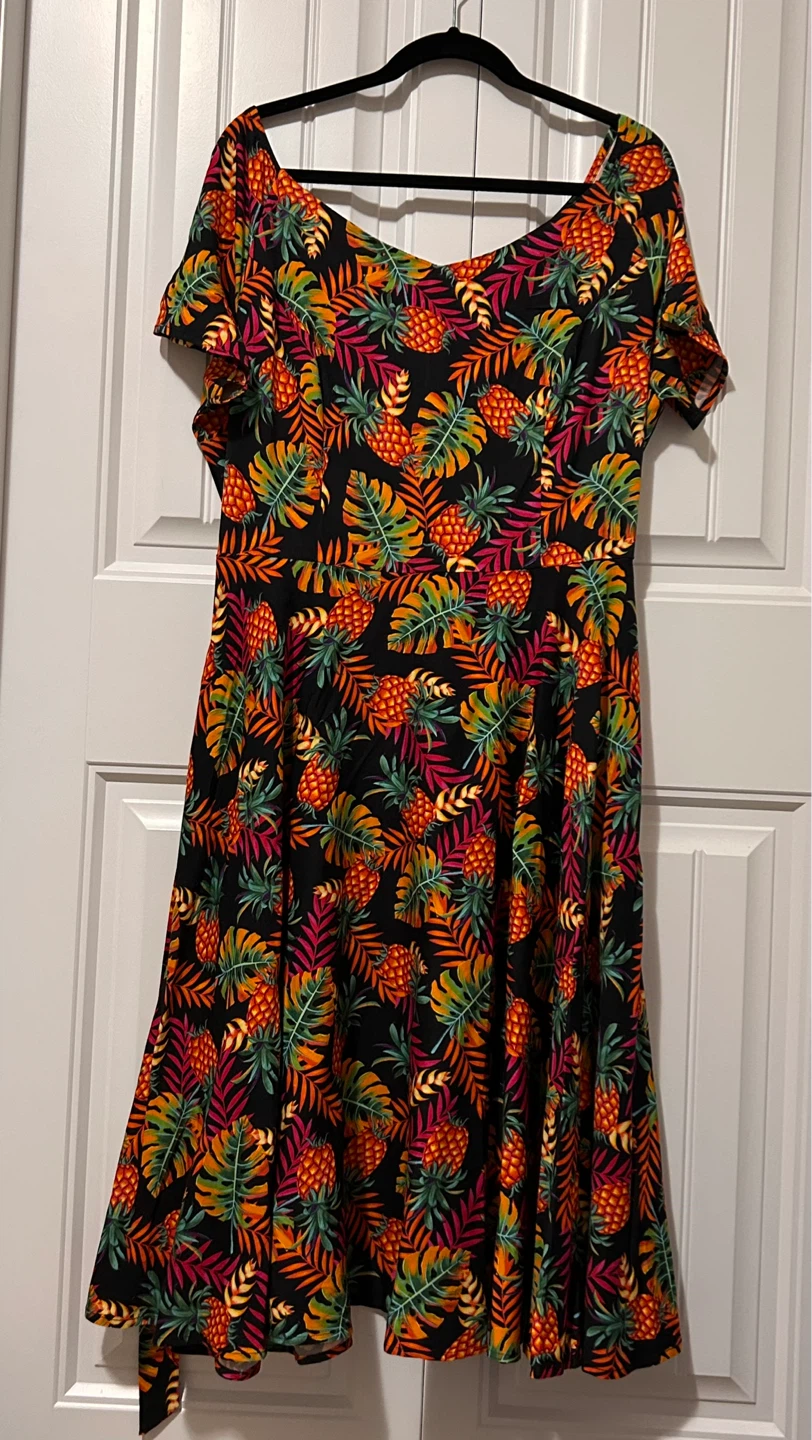 Miss Lulo Pineapple Print Dress 1XL - photo 3