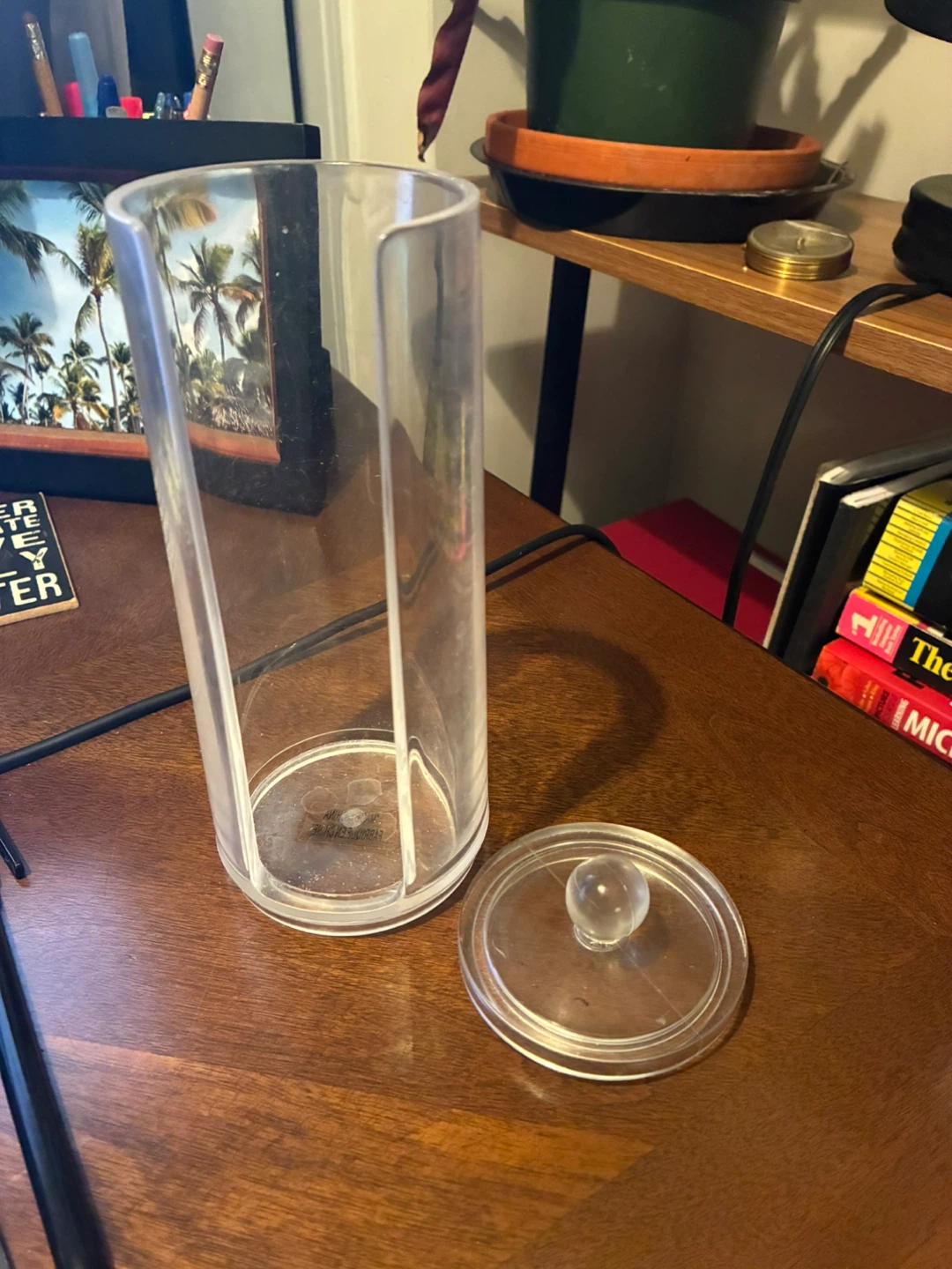 Clear acrylic Cotton pad Holder with Lid - photo 2