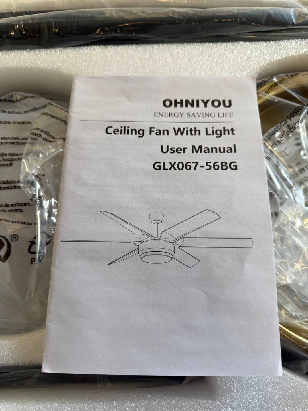 OHNIYOU GLX067-Ceiling Fan with Light - photo 4