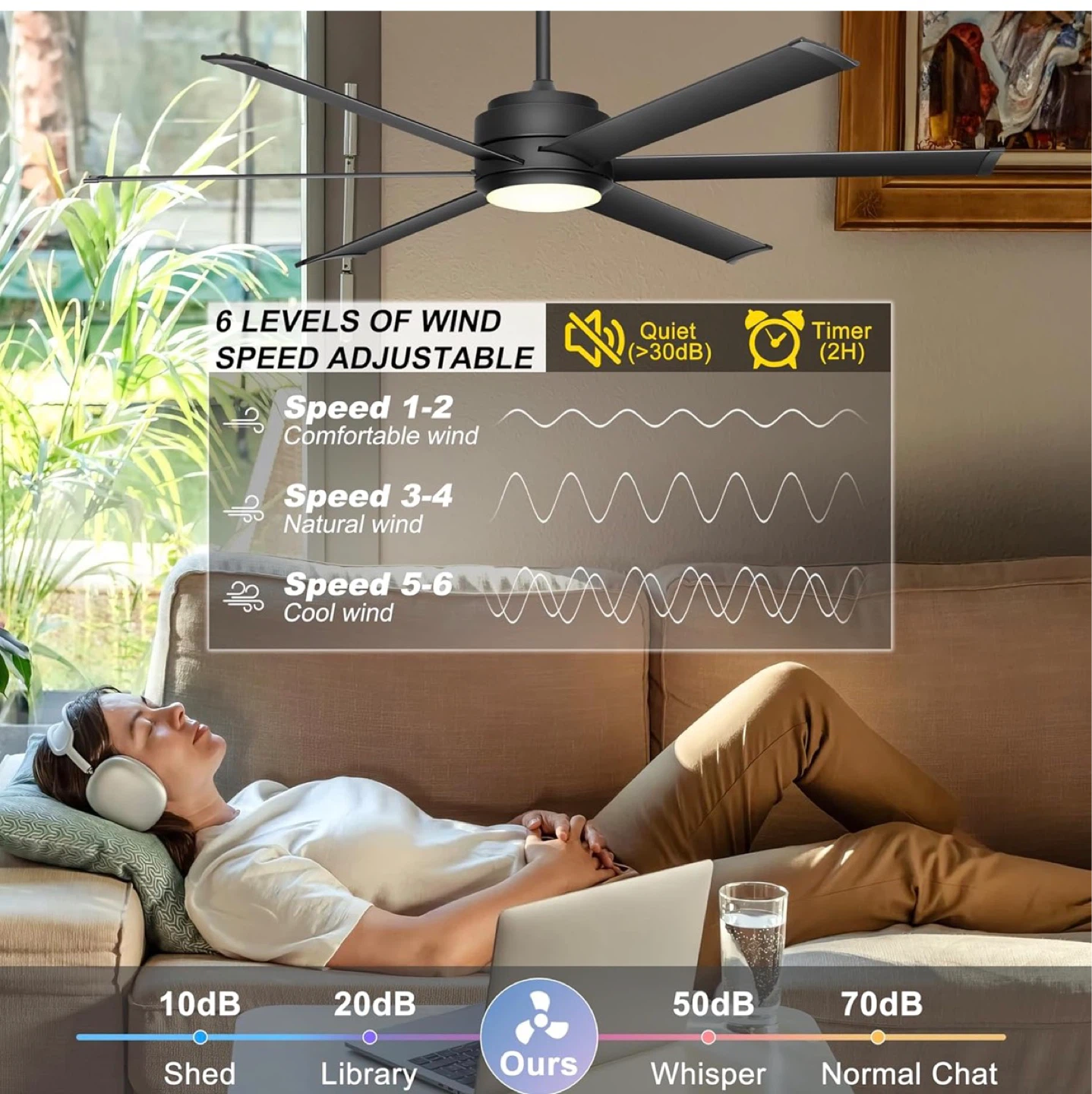 OHNIYOU GLX067-Ceiling Fan with Light - photo 2