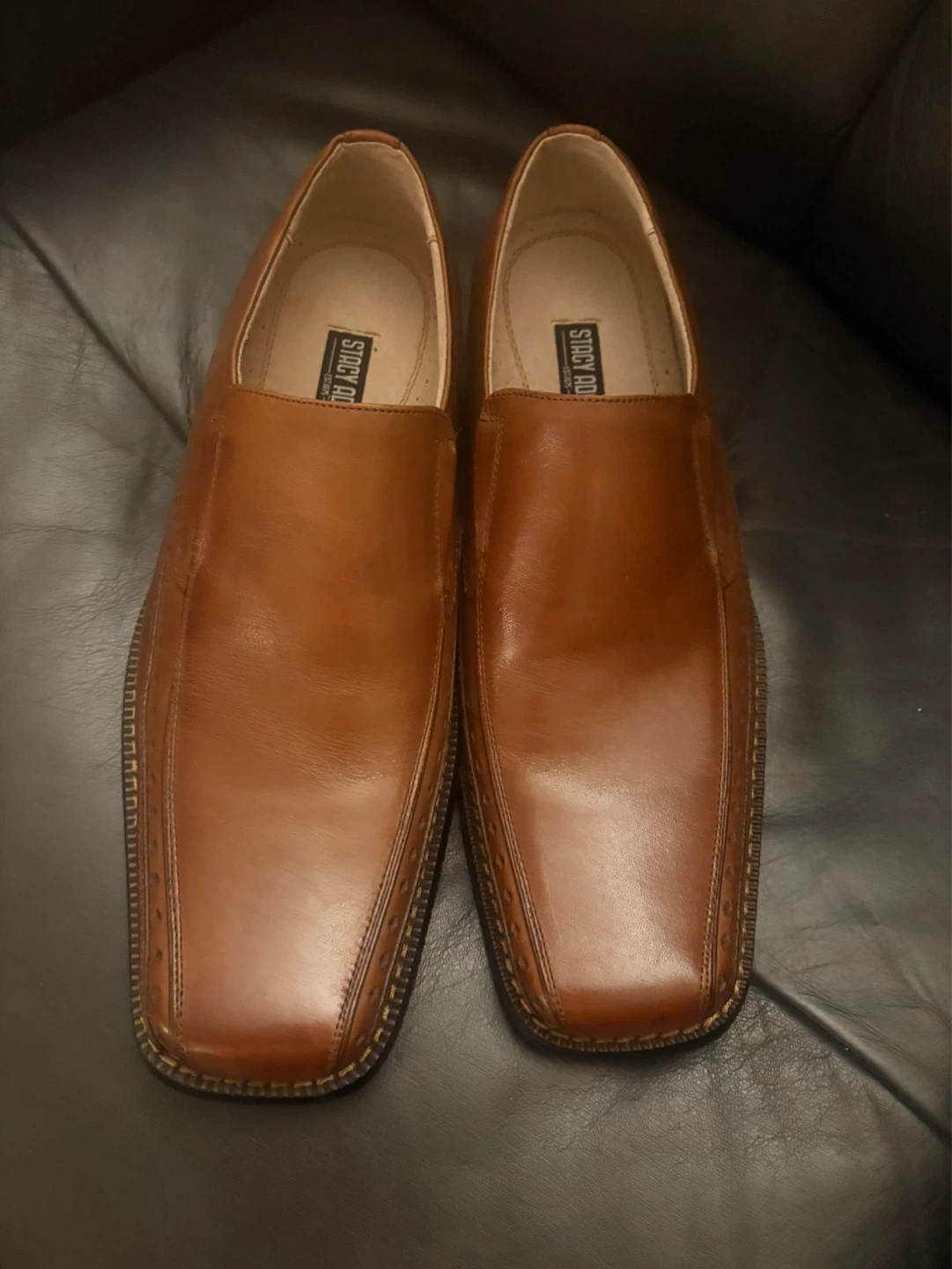 Stacy Adams Brown Leather Slip-On Loafers - Size 8.5M
