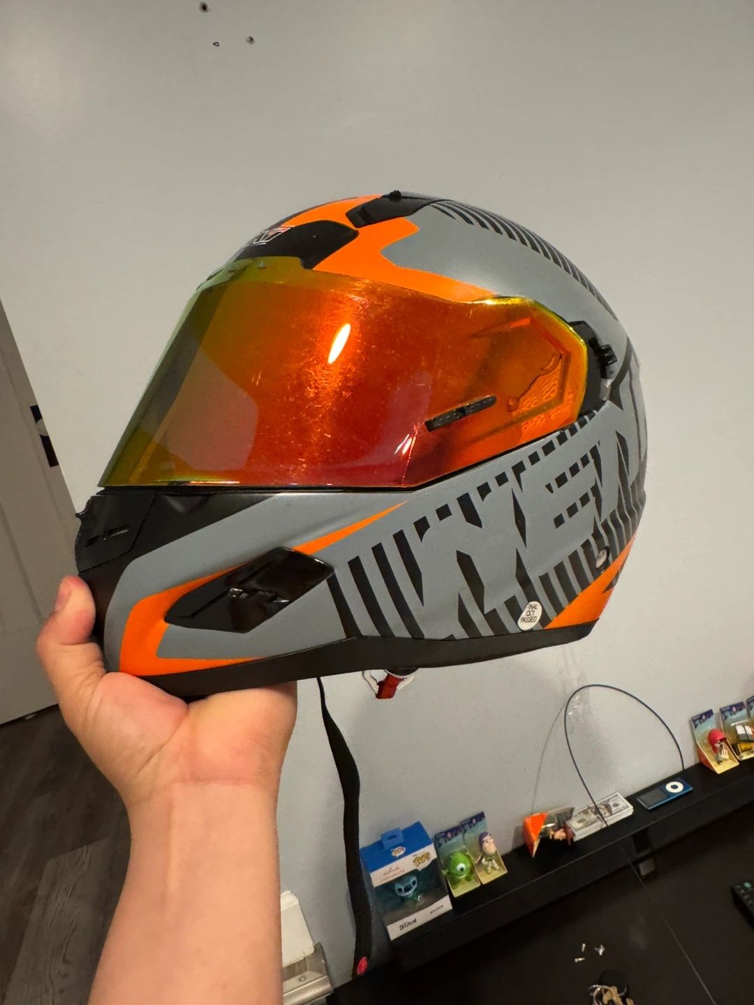 NEOMK Helmets Motorcycle Helmet - Orange/Grey, Size M - photo 2