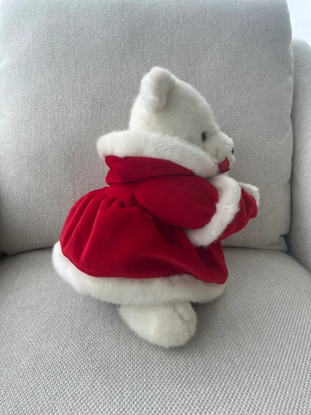 Brand New - White Teddy Bear in Red Santa Coat - photo 2