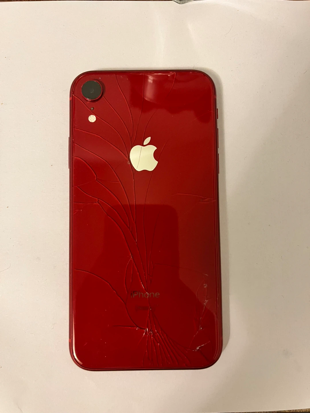 Red iPhone XR- Cracked Back - photo 2