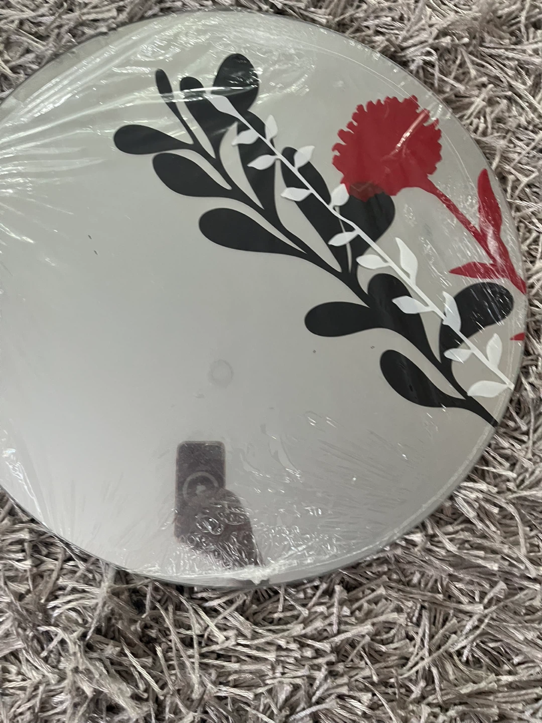 Decorative Round Mirror with Floral Design - photo 5
