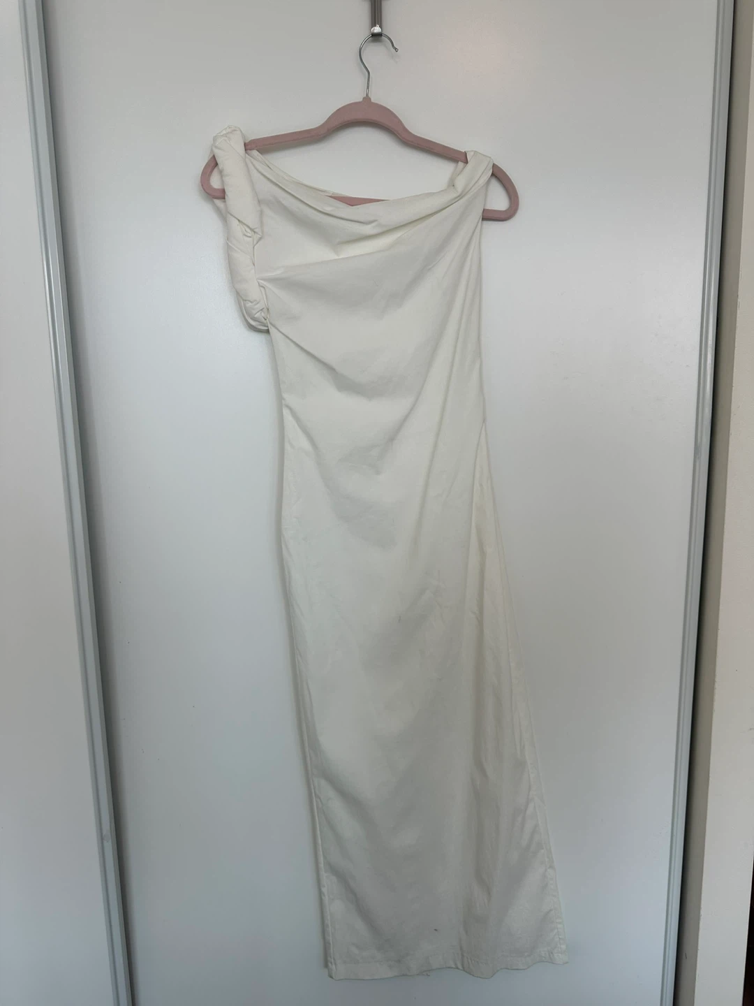 ZARA White One-Shoulder Maxi Dress