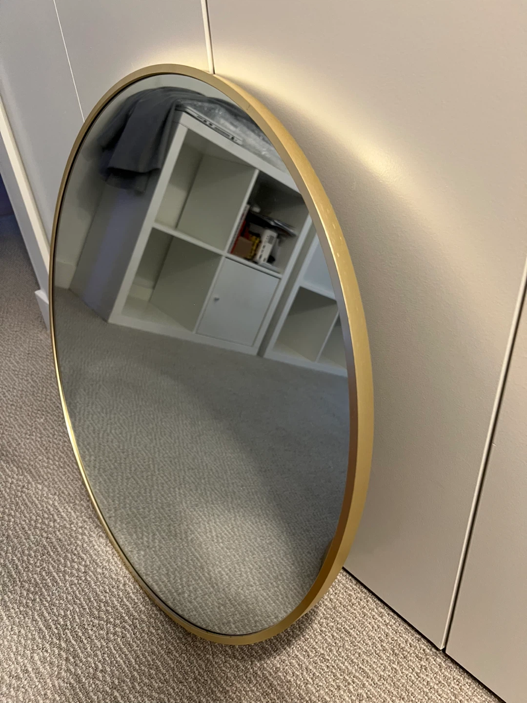 Round Gold Metal Frame Wall Mirror