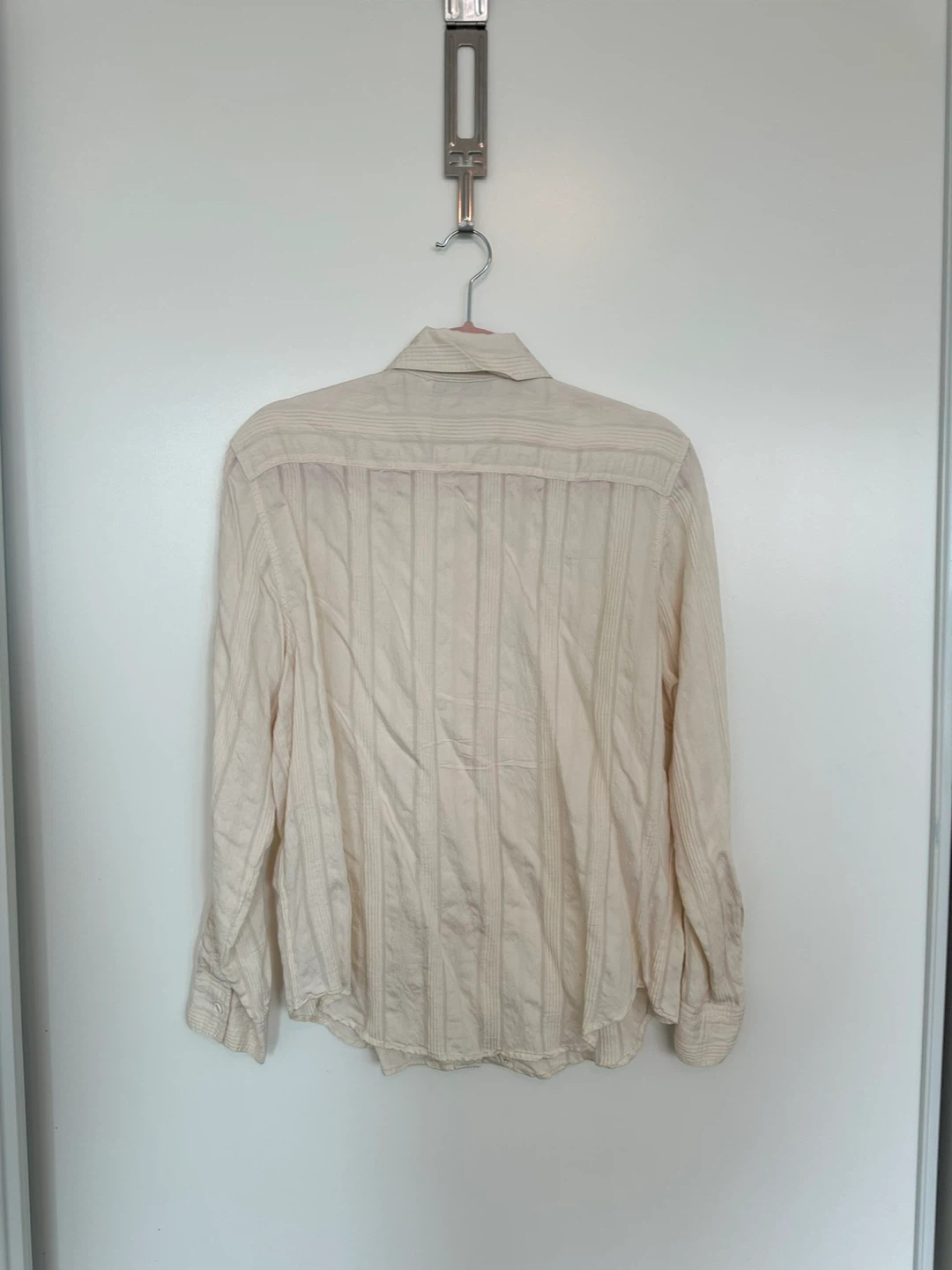 ZARA Cream Striped Button-Up Shirt - Size S - photo 3