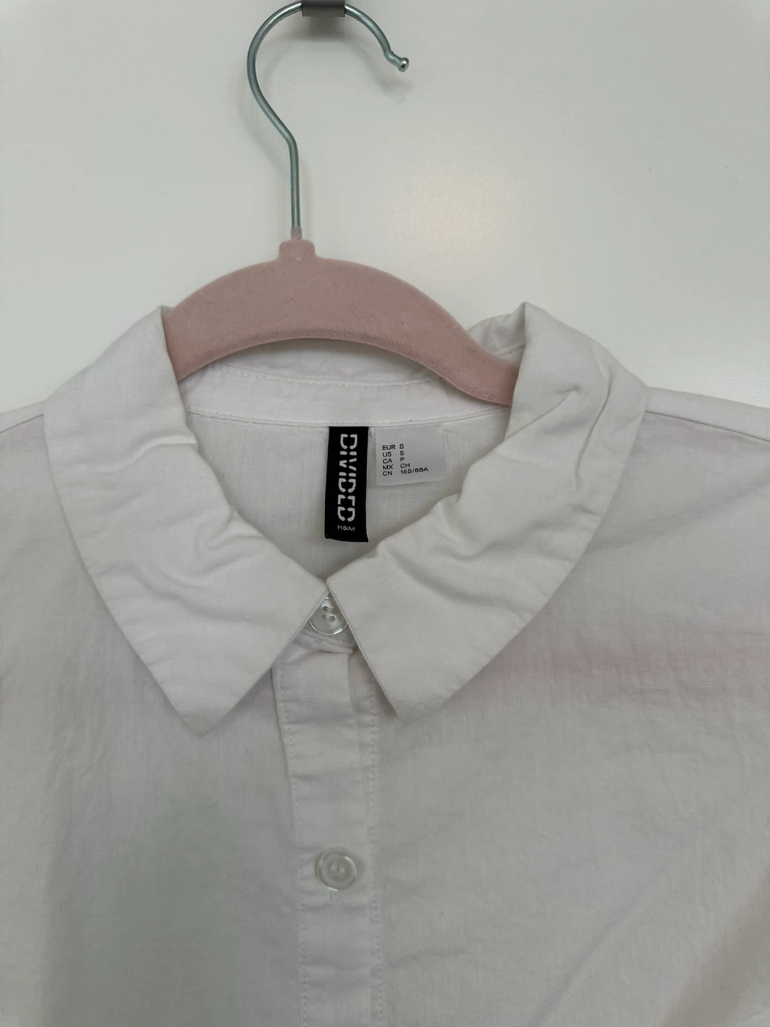 DIVIDED by H&M White Cropped Long Sleeve Shirt - photo 2