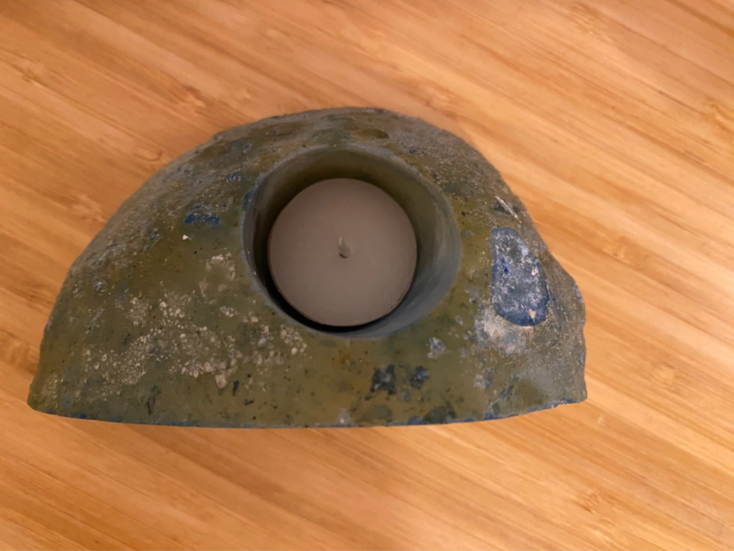 Blue Agate Slice Tealight Candle Holder - photo 3