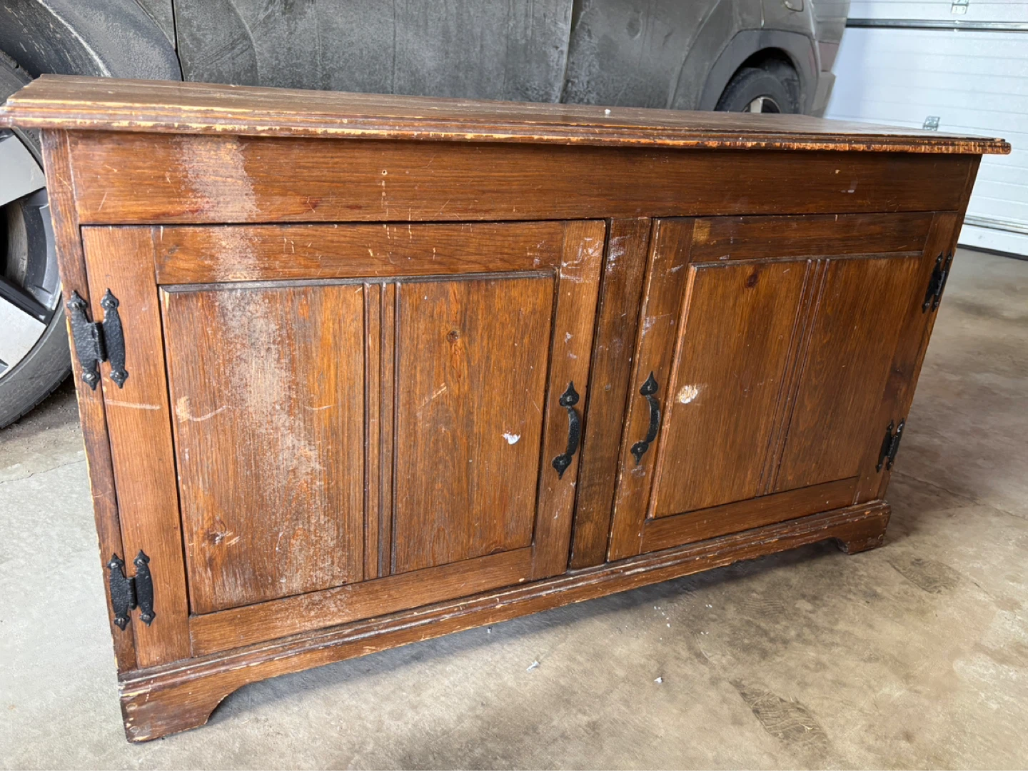 Restoration project. Wood Cabinet with Shelves