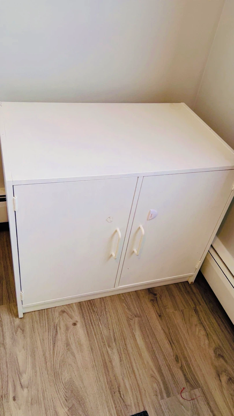 White Two-Door Storage Cabinet - photo 2
