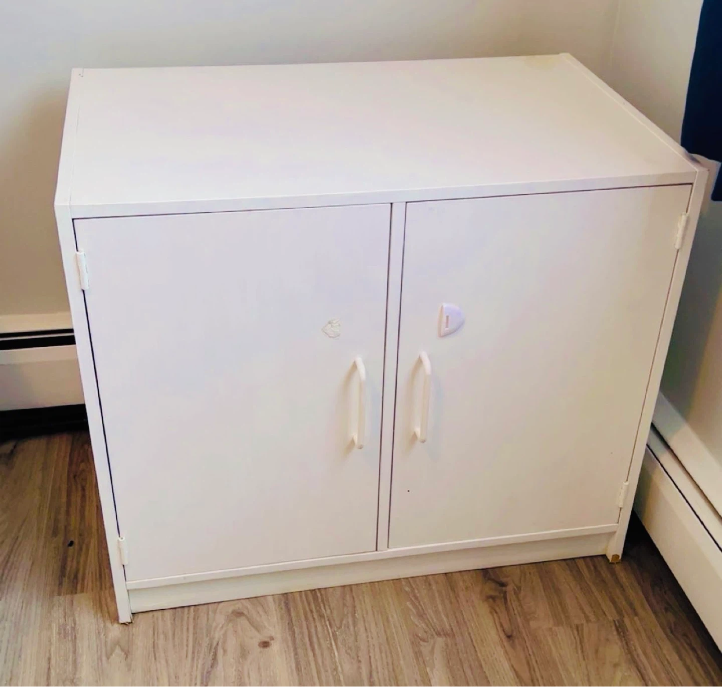 White Two-Door Storage Cabinet - photo 3