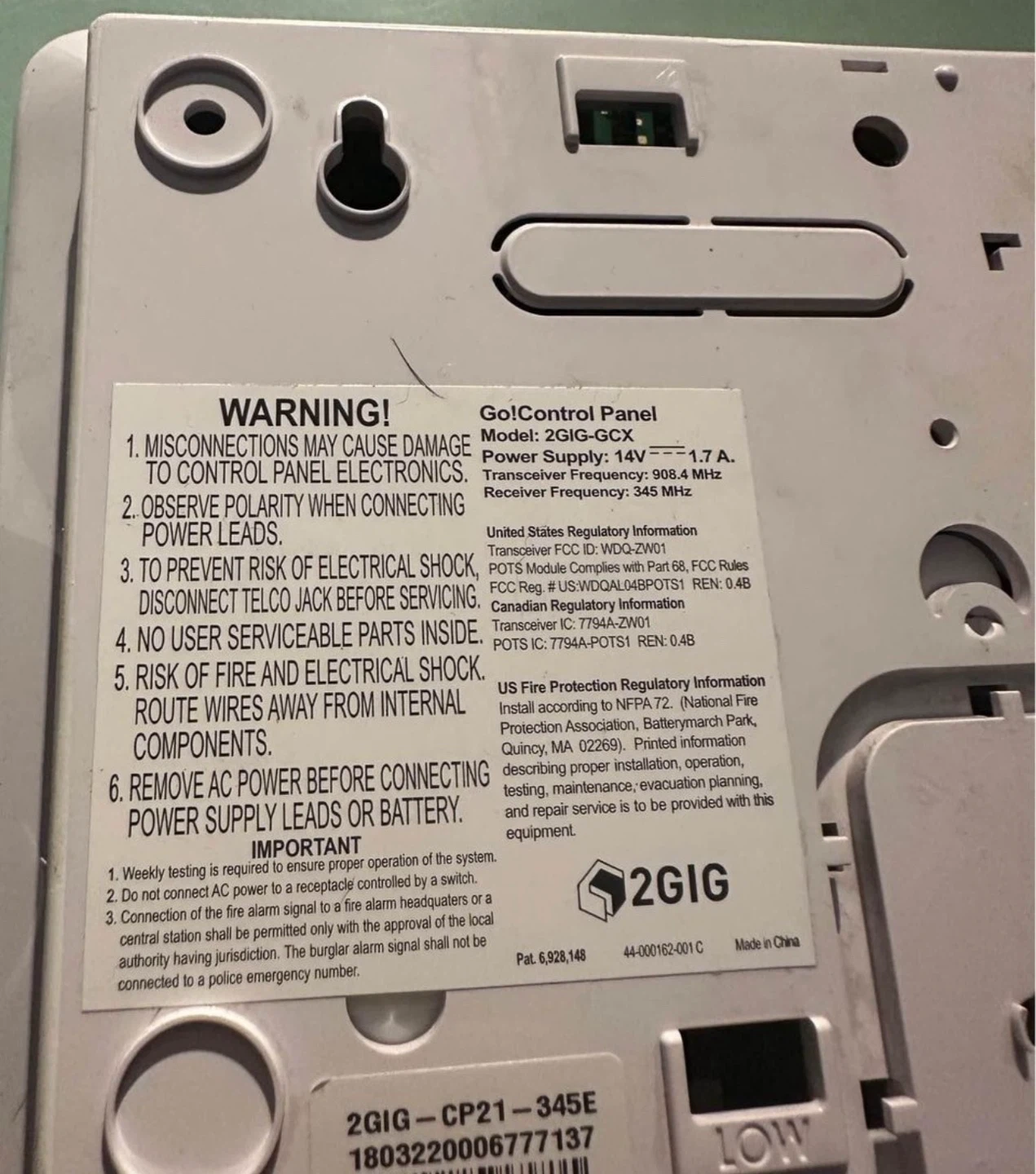2GIG GCX Home Security System Panel and Cameras - photo 5