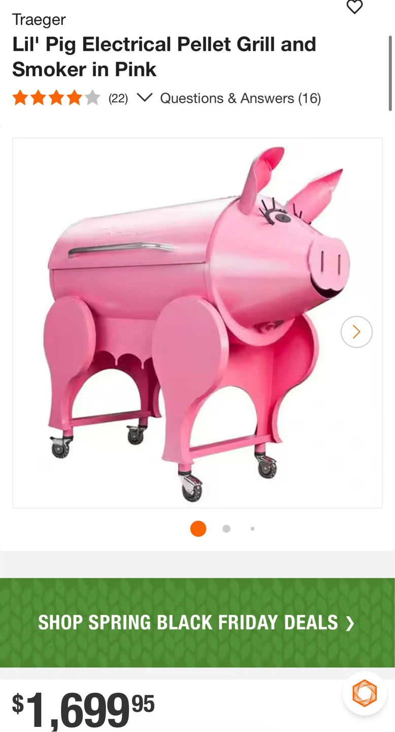 Traeger Lil' Pig Electrical Pellet Grill and Smoker - Pink