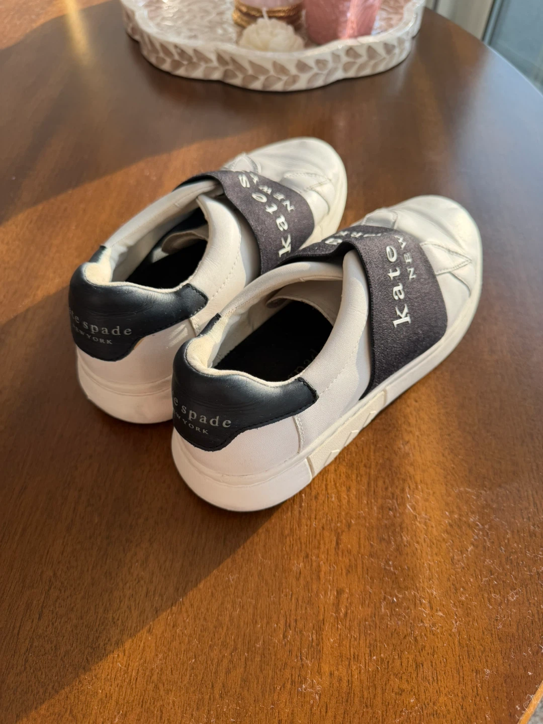 Kate Spade New York Slip-On Sneakers White Black Size 7 - photo 2