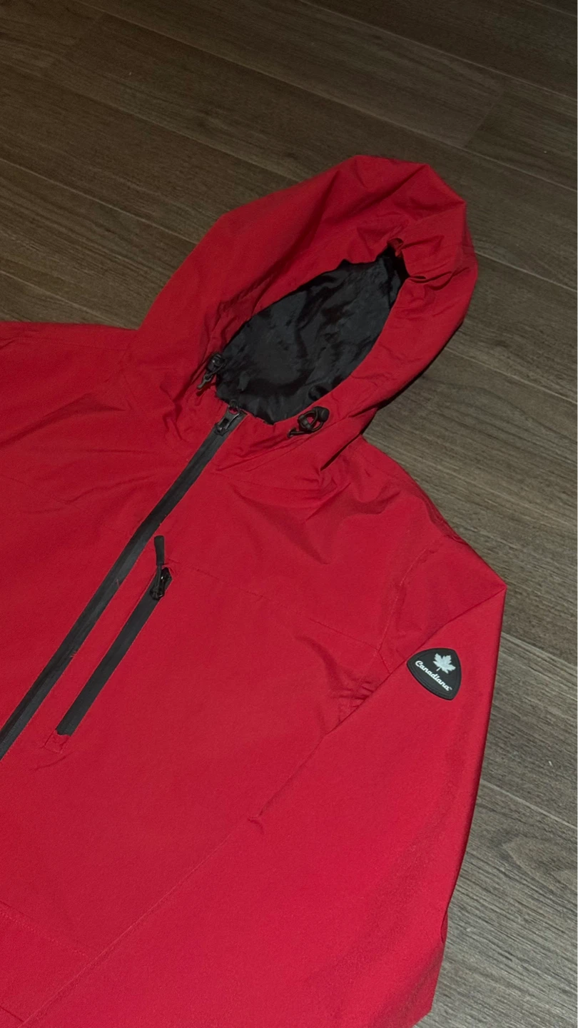 Small Canadiana Red Hooded Windbreaker Jacket - photo 2