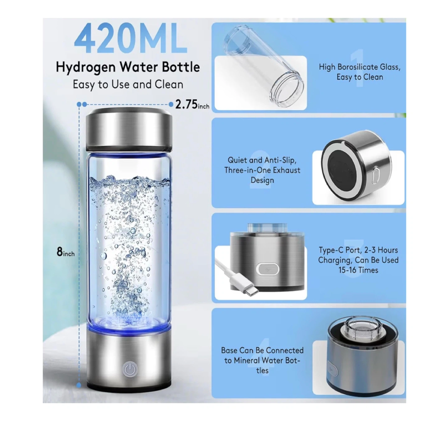 Brand new 2026 New Hydrogen Water Bottle - photo 5
