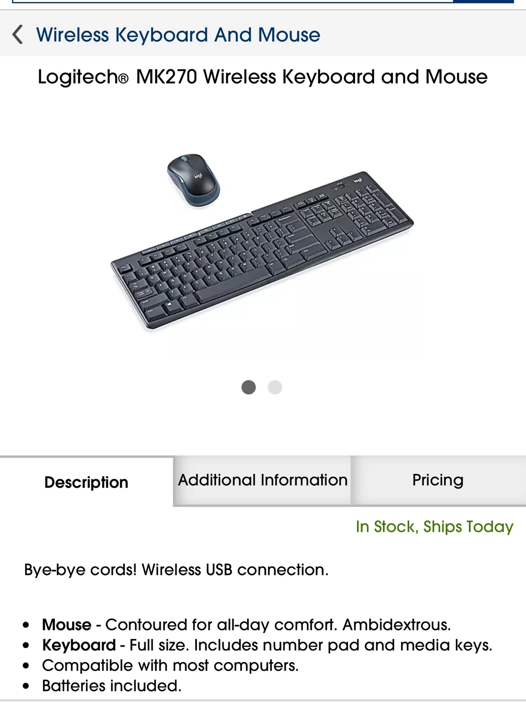 Logitech MK270 Wireless Keyboard and Mouse Combo - photo 2