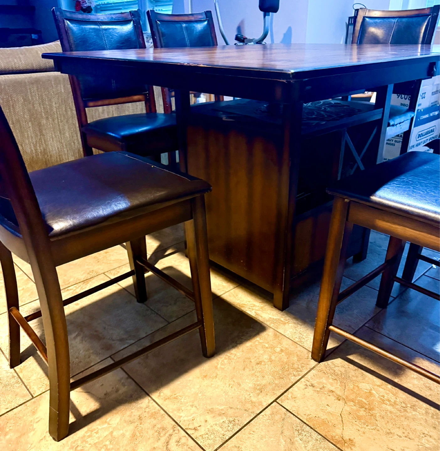 Wooden Dining Table with Chairs