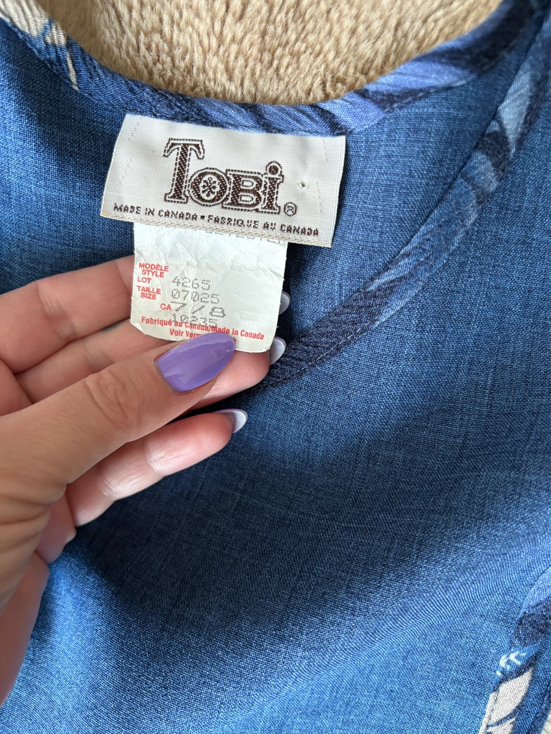 Tobi Blue Denim-Look Sleeveless Top - photo 5