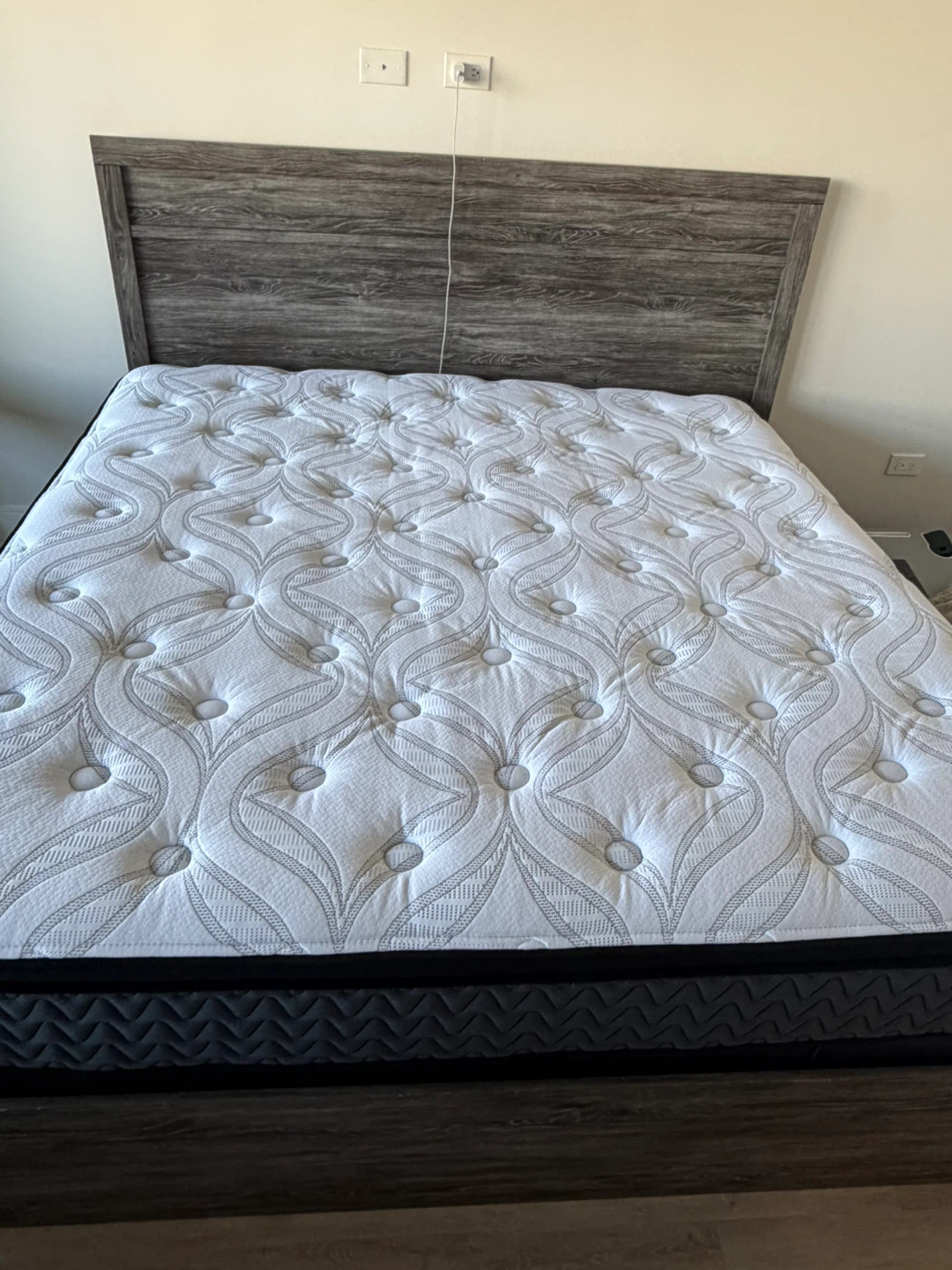 King, orthopedic,  Hybrid Mattress, Ashley bed frame