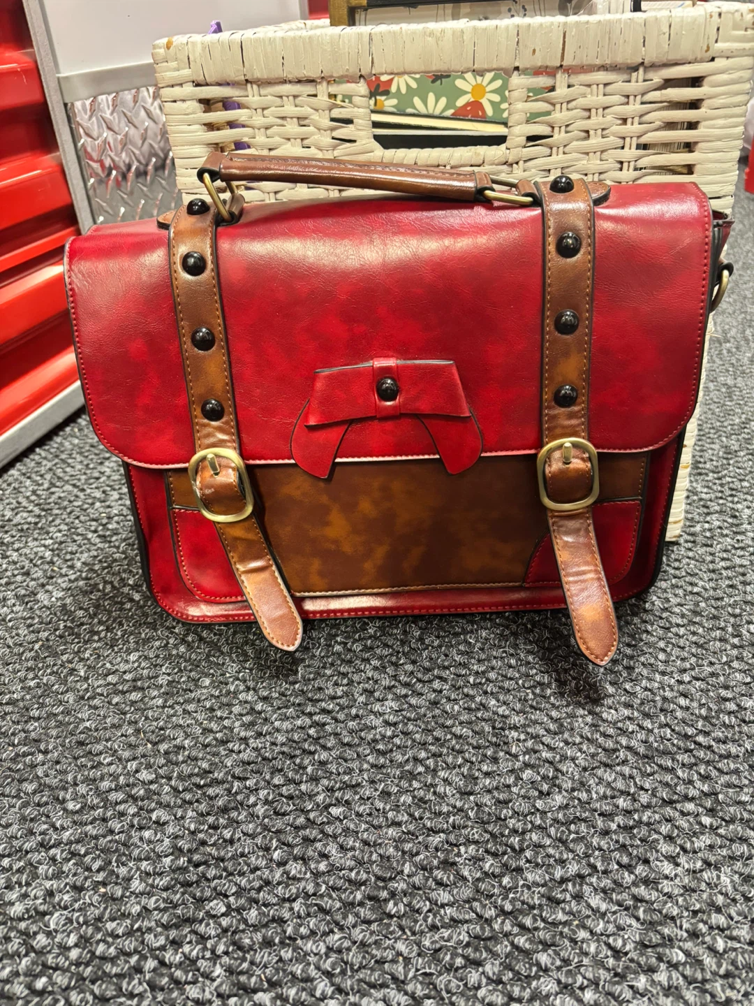ECosusi Red Satchel Bag