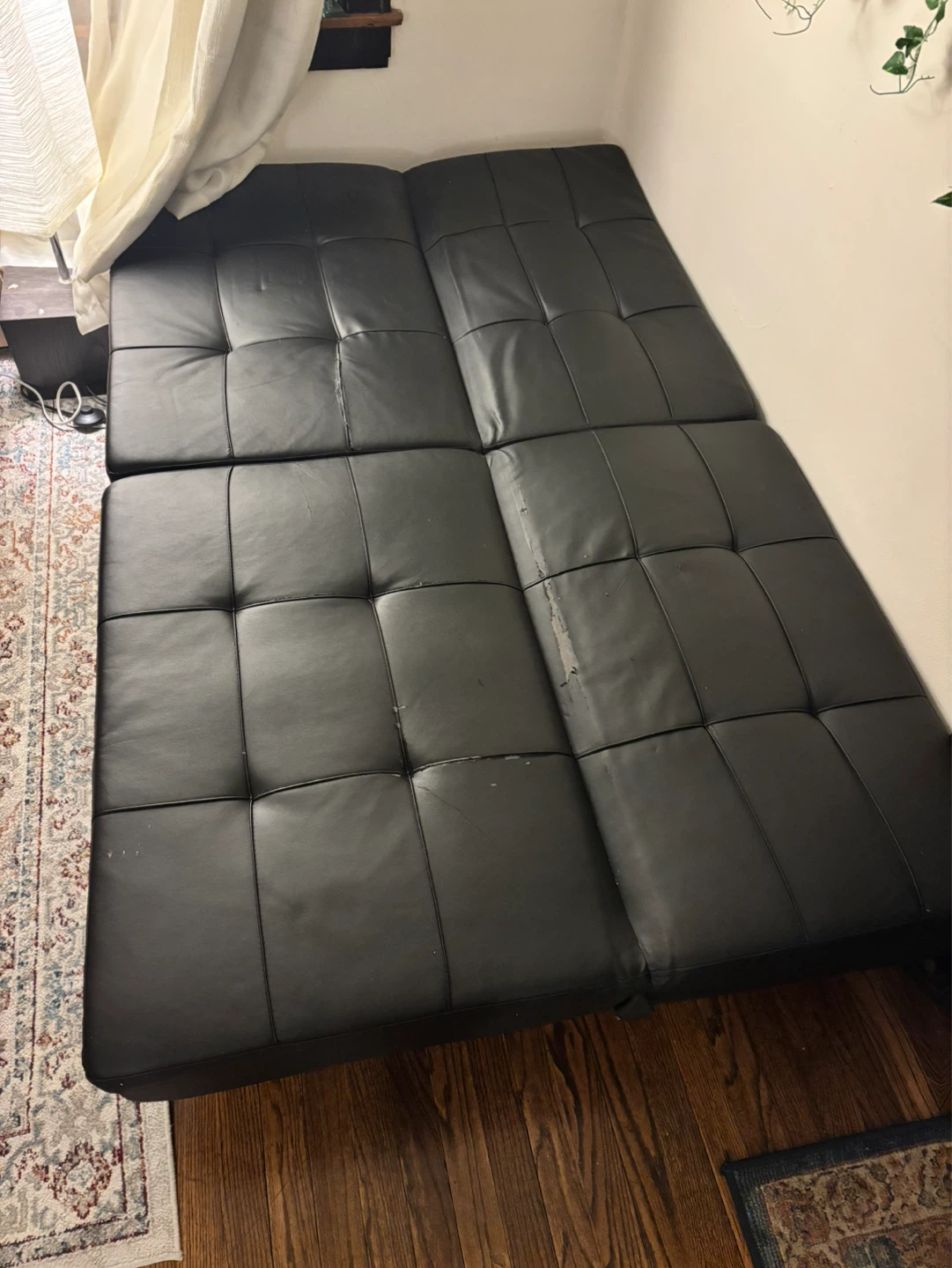 Black faux leather futon - photo 4