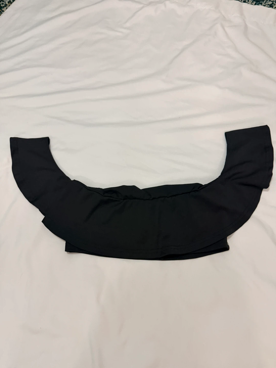 Black Off-the-Shoulder Ruffle Crop Top