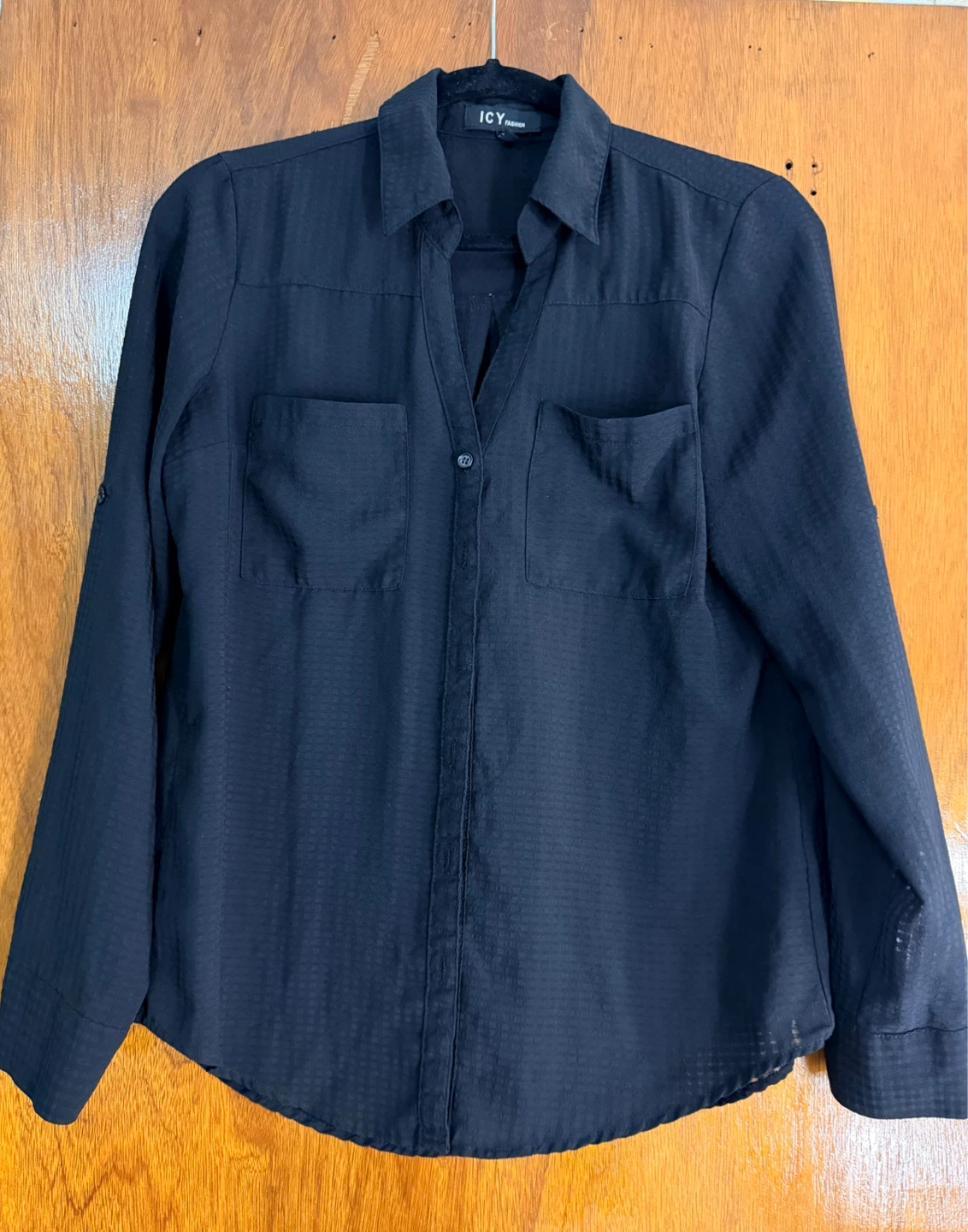 ICY Fashion Black Button-Up Shirt