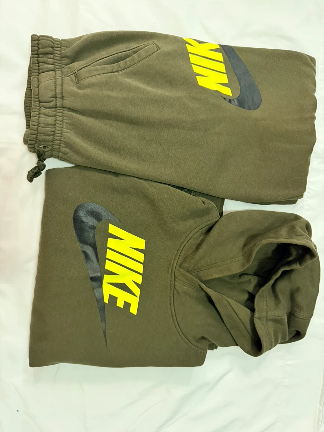 Nike Hoodie and Sweatpants Set - Khaki Green - XL