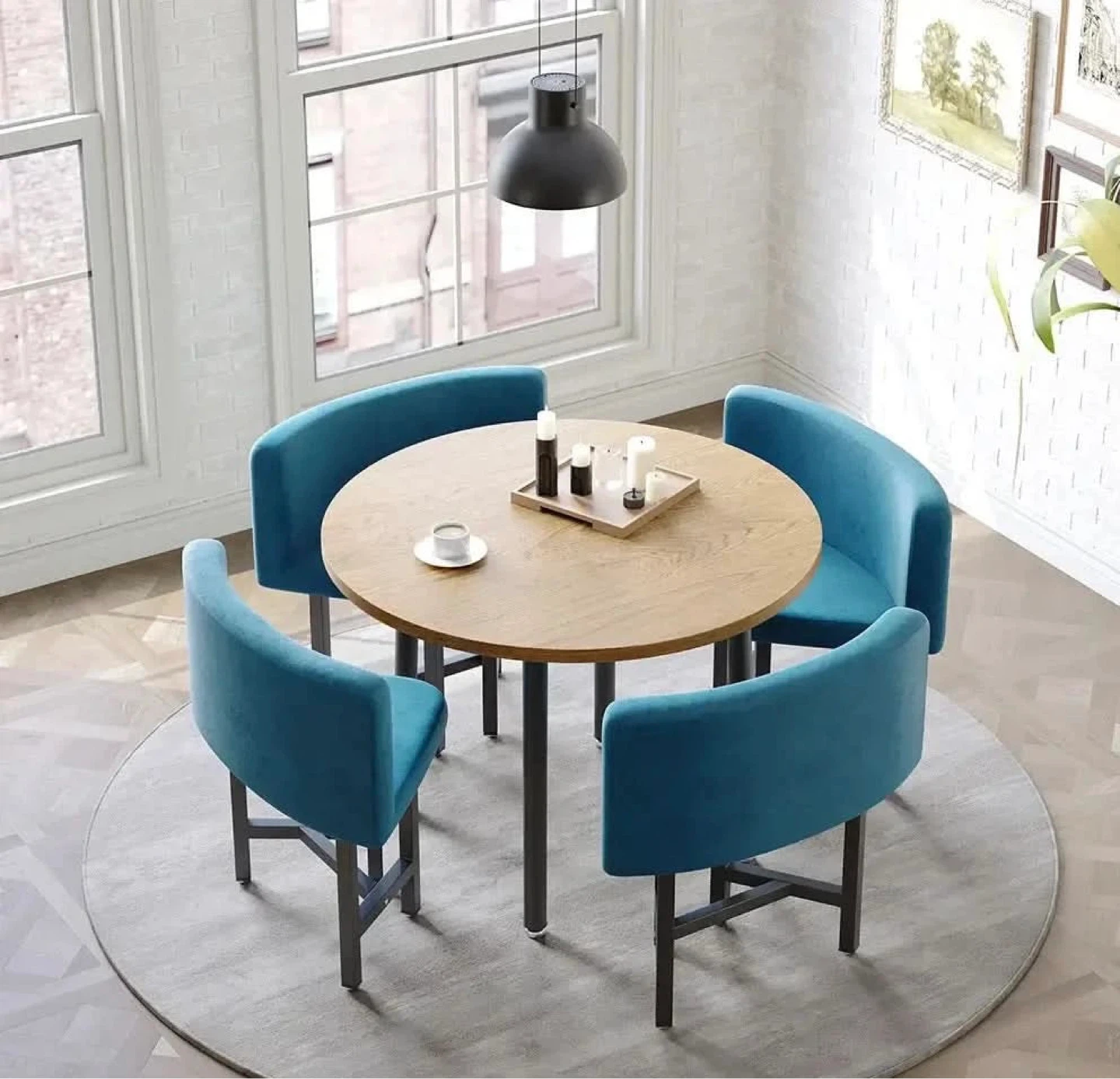 Set of 4 - Teal Velvet Chairs- New never used - photo 2