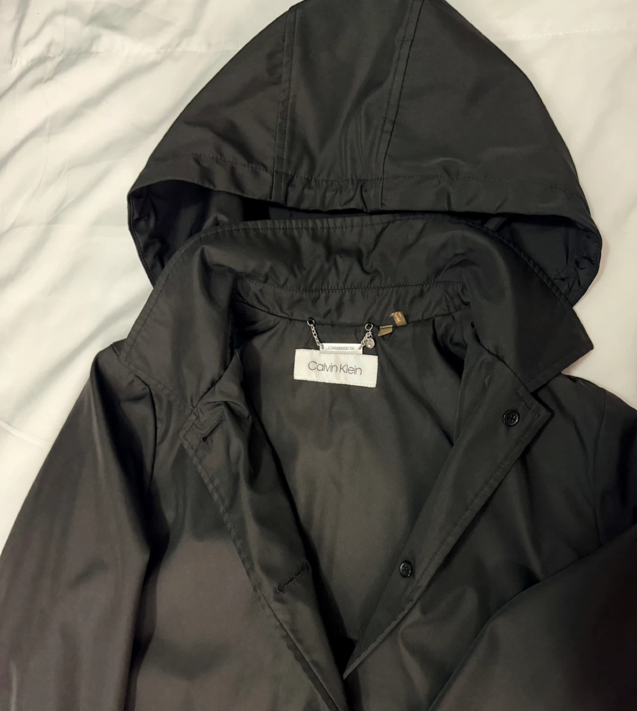 Calvin Klein Black Hooded Rain Jacket