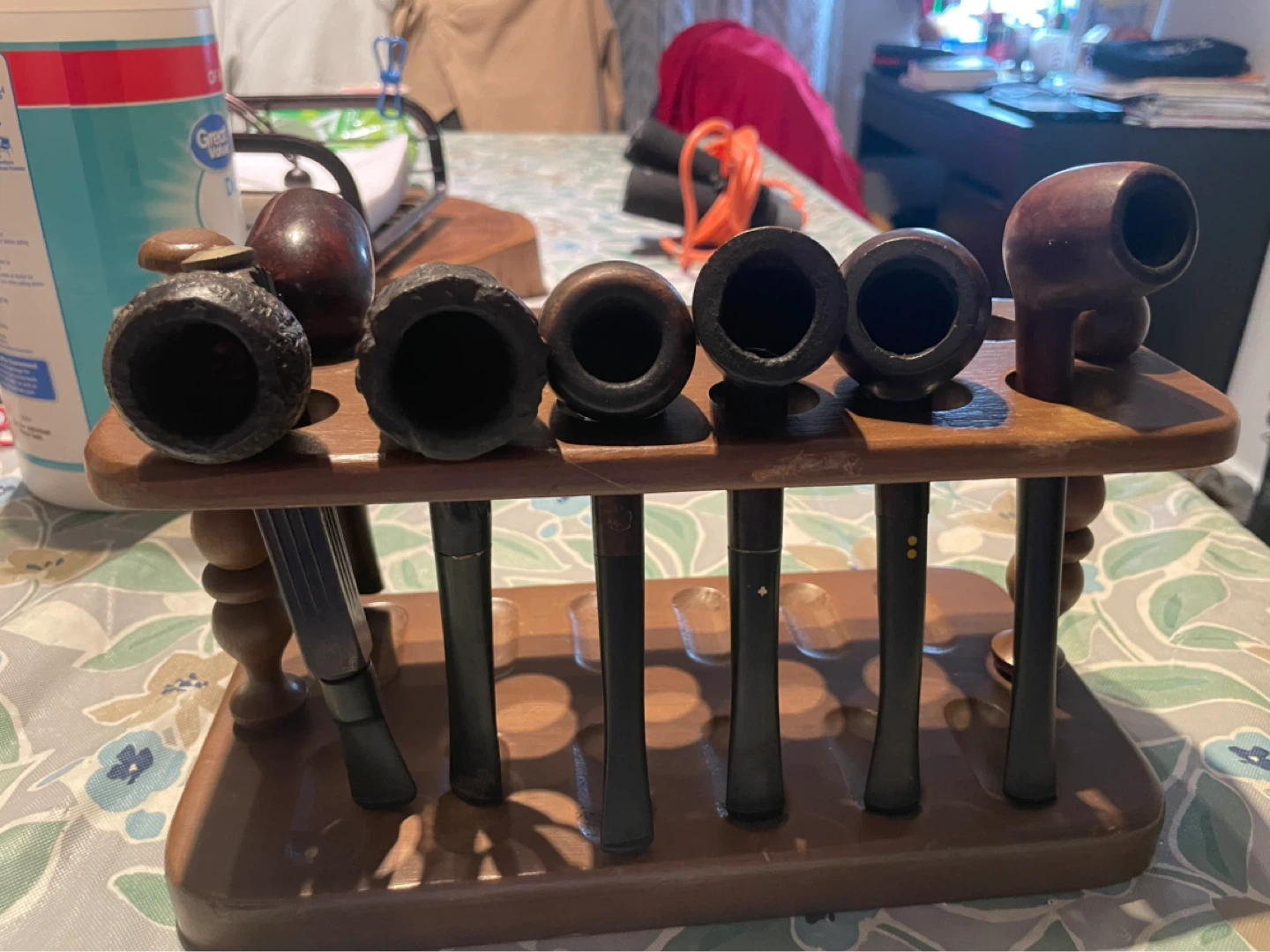 Wooden Pipe Stand with 5 Pipes - photo 2