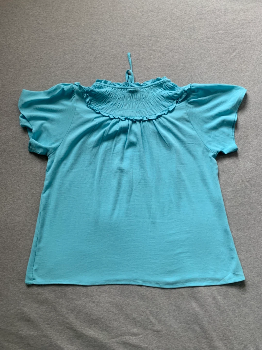 Torrid Blue Smocked Neck Shirt - Size 1 - photo 2