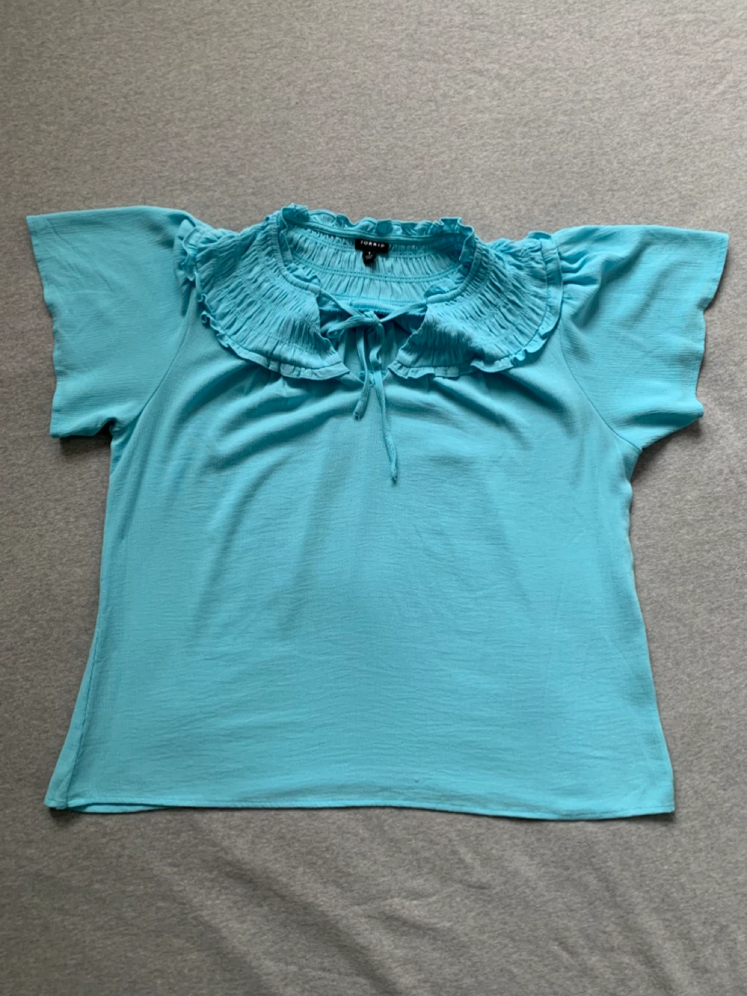 Torrid Blue Smocked Neck Shirt - Size 1