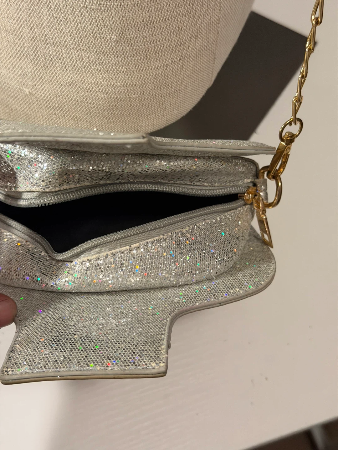 Silver Glitter Tequila Bottle Shaped Crossbody Bag - photo 5