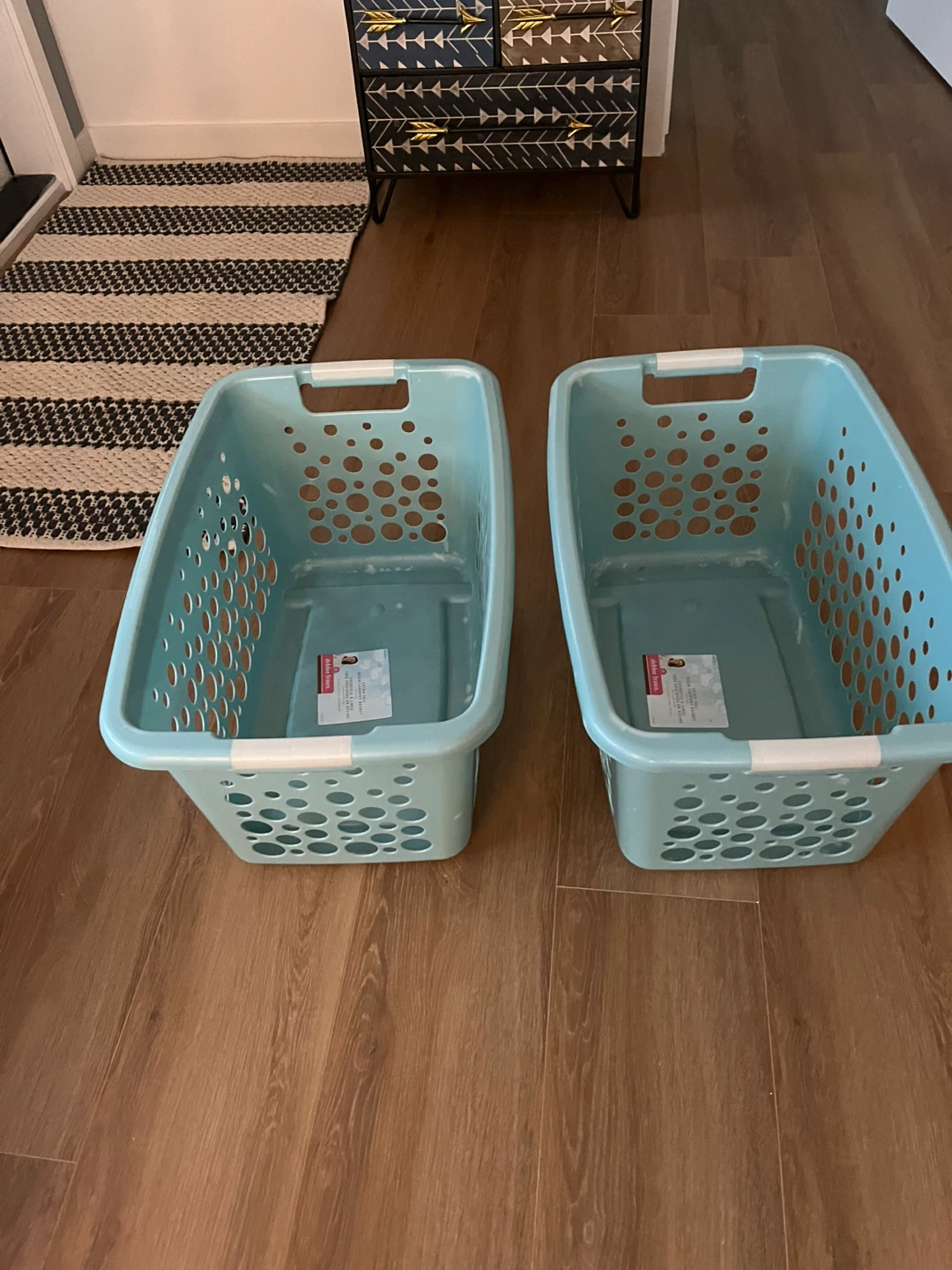 2x Blue Laundry Baskets