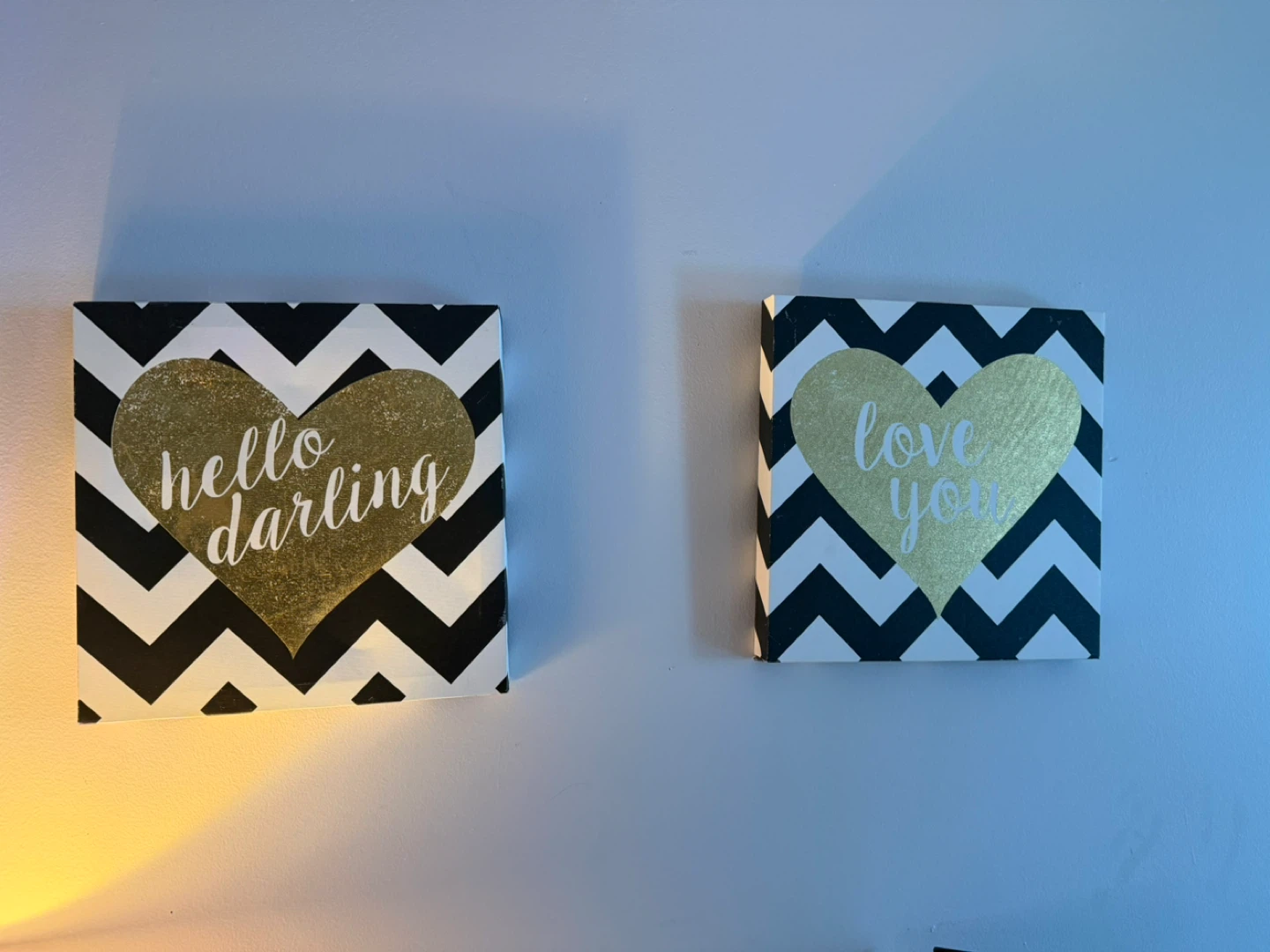 Set of 2 Decorative Wall Art - Love You / Hello Darling - photo 3