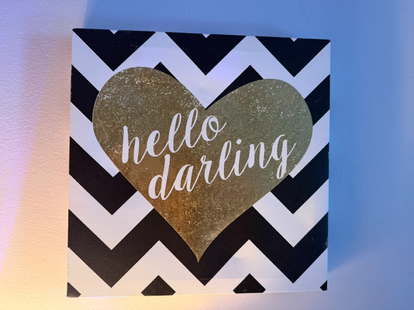 Set of 2 Decorative Wall Art - Love You / Hello Darling
