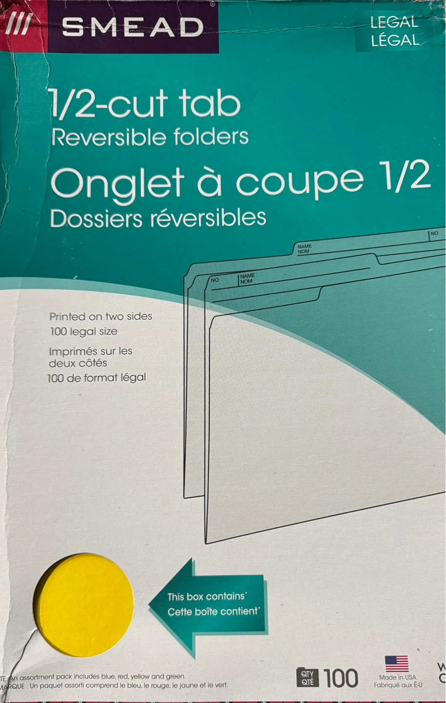 Smead 1/2-Cut Tab Reversible Legal Folders - photo 4