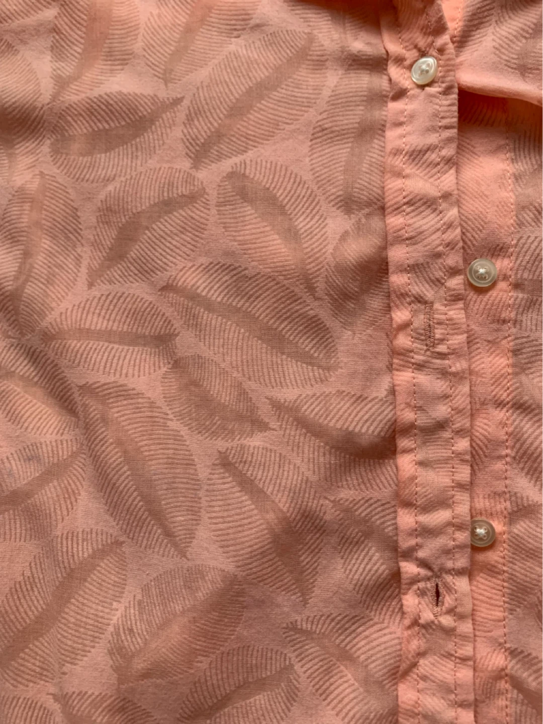 Ladies Peach Coloured Leaf Print Button-Up Shirt - Size XL - photo 4
