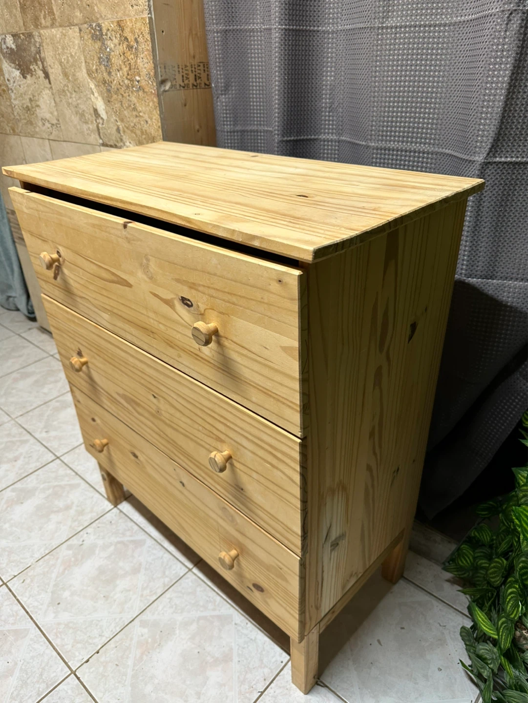 IKEA Real Natural Wood  Dresser with 3 Drawers - photo 3