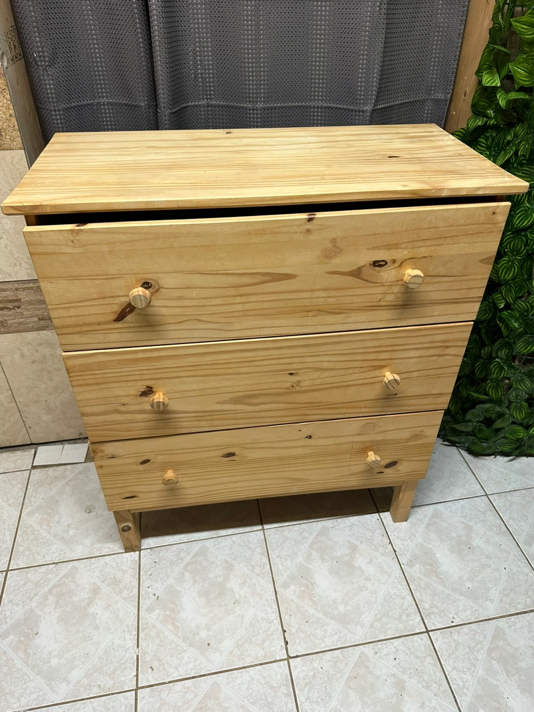 IKEA Real Natural Wood  Dresser with 3 Drawers